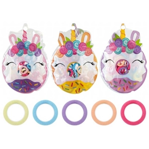 12 x Unicorn Doughnut Hair Band Pouch 40pk