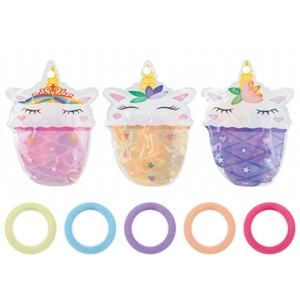 12 x Unicorn Ice Cream Hair Band Pouch 40pk