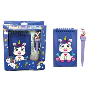 12 x Unicorn Notepad & Fidget Pen Sets