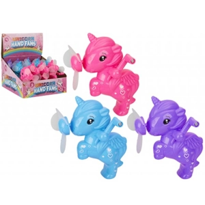 12 x Unicorn Wind Up Hand Fans