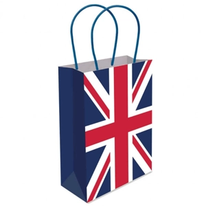 12 x Union Jack Paper Party Bag W/Handles