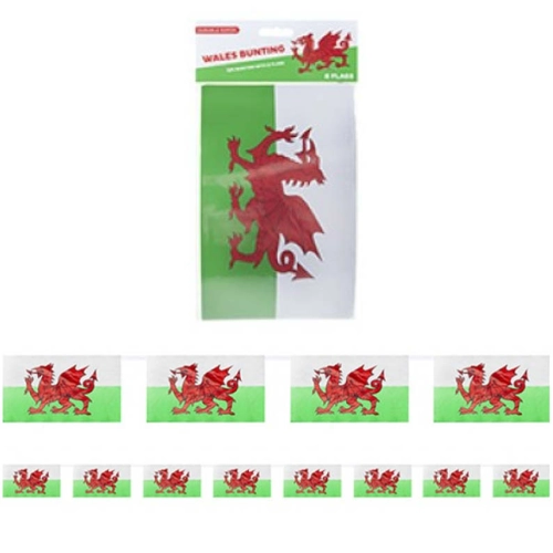 12 x Wales Flag Bunting
