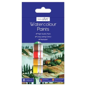 12 x Watercolour Paints 8 x 6ml Tubes