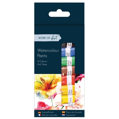 12 x Watercolour Paints 8 x 6ml Tubes