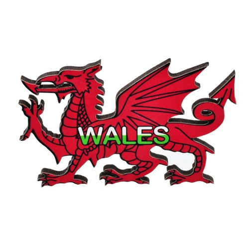 24 x Welsh Dragon Wooden Fridge Magnets