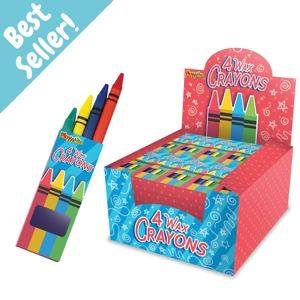 100 x Wax Crayons 4 pack