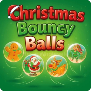 48 x Christmas Bouncy Balls 35mm