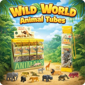 12 x Wild World Animal Tubes