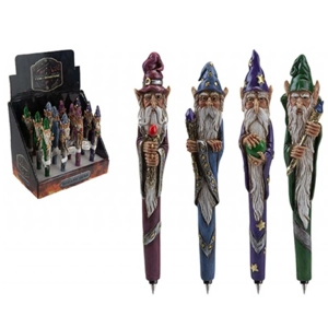 12 x Sculpted Wizard Resin Pens