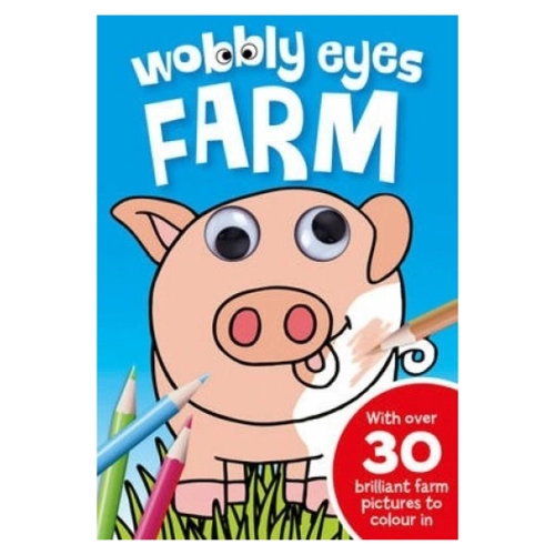 10 x Wobbly Eyes Farm Colouring Books