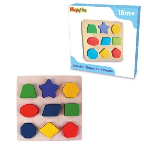 12 x Wooden Shape Sorting Puzzles