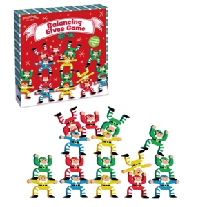 6 x Wooden Balancing Christmas Elves Game