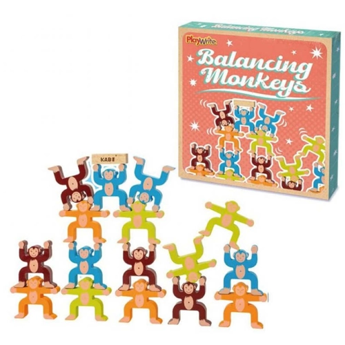 10 x Wooden Balancing Monkey Games