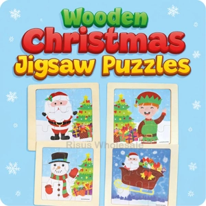 48 x Wooden Christmas Jigsaws 11cm