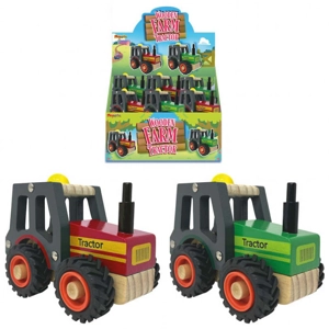 6 x Wooden Farm Tractors