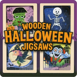 48 x Wooden Halloween Jigsaws 11cm