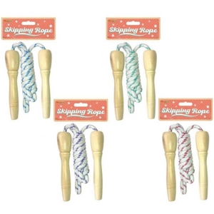 12 x Wooden Handled Skipping Ropes
