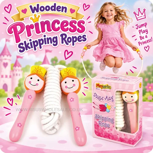 12 x Wooden Princess Skipping Ropes