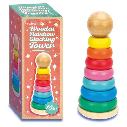 6 x Wooden Rainbow Stacking Towers