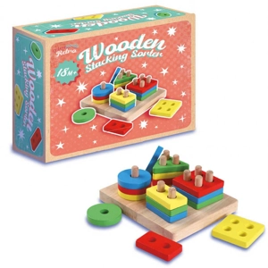 6 x Wooden Stacking Shape Sorters