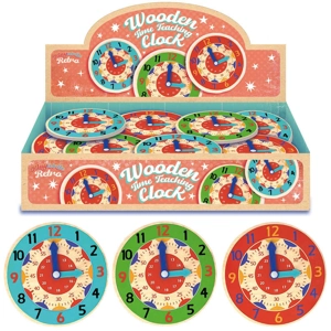 12 x Wooden Time Teaching Clocks