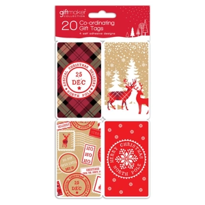25 x Self Adhesive Cosy Kraft Gift Tags 20pk
