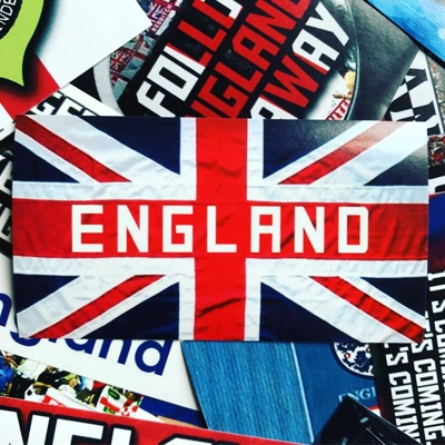 100 England Stickers: 9x5cm Union Flag