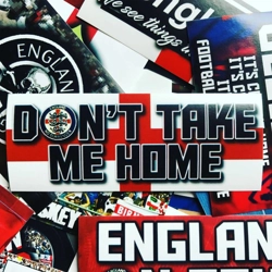 100 England Stickers: 10x4cm Don't Take Me Home