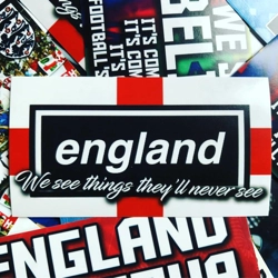 100 England Stickers: 9x5cm We See Things They'll Never See