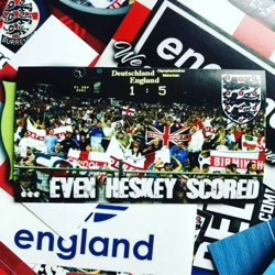 100 England Stickers: 9x5cm 5-1 Even Heskey Scored
