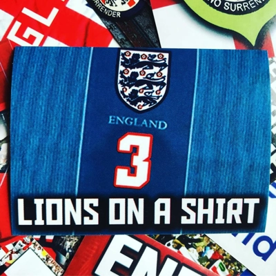 100 England Stickers: 8x6cm 3 Lions On A Shirt
