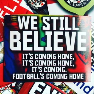 100 England Stickers: 8x6cm We Still Believe