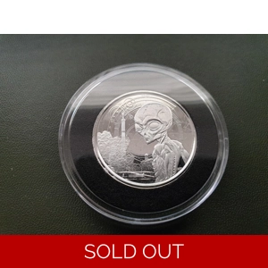 1 x 1/2 oz .999 Silver Alien