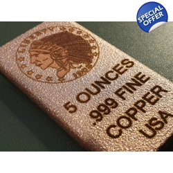 5oz AVDP .999 Copper Indian Bar
