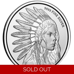 1oz .9999 Silver Buffalo Girl