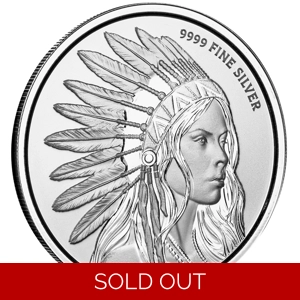 1oz .9999 Silver Buffalo Girl
