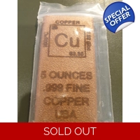 5oz AVDP .999 Copper Element Bar