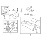 Centrinės konsolės, salono apdaila, dangtelis, DEŠINĖ