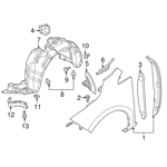 Priekinio posparnio deflektorius, oro aptakas, KAIRĖ, NISSAN LEAF 2011 - 2017