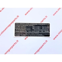 Emisijos lipdukas, Emission Label, NISSAN ROGUE 2.5, 2018