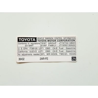 Emisijos lipdukas, Emission Label, TOYOTA RAV4 2015