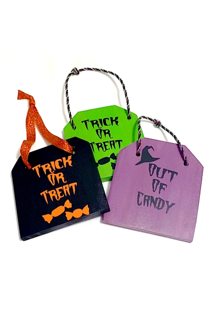 Reversible Out of Candy Halloween Door Hanger