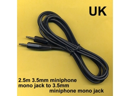 2.5m 3.5mm MONO Miniphone Jack to Jack Cord