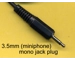 50cm 3.5mm MONO Miniphone Jack to Jack Cord
