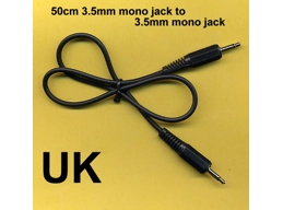 50cm 3.5mm MONO Miniphone Jack to Jack Cord