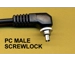 Male pc SCREWLOCK sync cord to 3.5 mm jack 30 cm