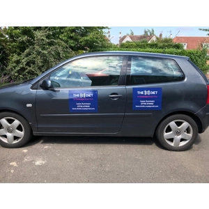 Two Small Magnetic Car Decals