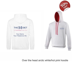 White/Hot Pink Hoodie