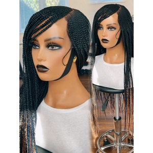 PREORDER*Ombre Braided Wig Lace Frontal Cornrow Black Braids Wig 28”