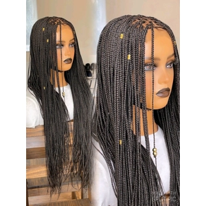 PREORDER*Braided Wig Micro Knotless Braids Wig Lace Part Braided Wig 30”
